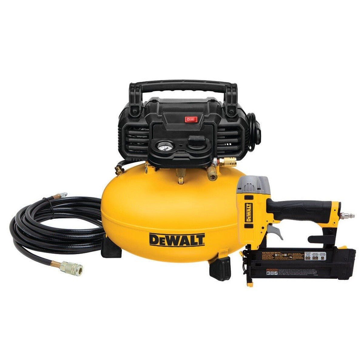 DeWalt DXCM1KIT-B 6 Gallon 165 PSI Electric Pancake Air Compressor and Brad Nailer Kit (3 Piece Kit)