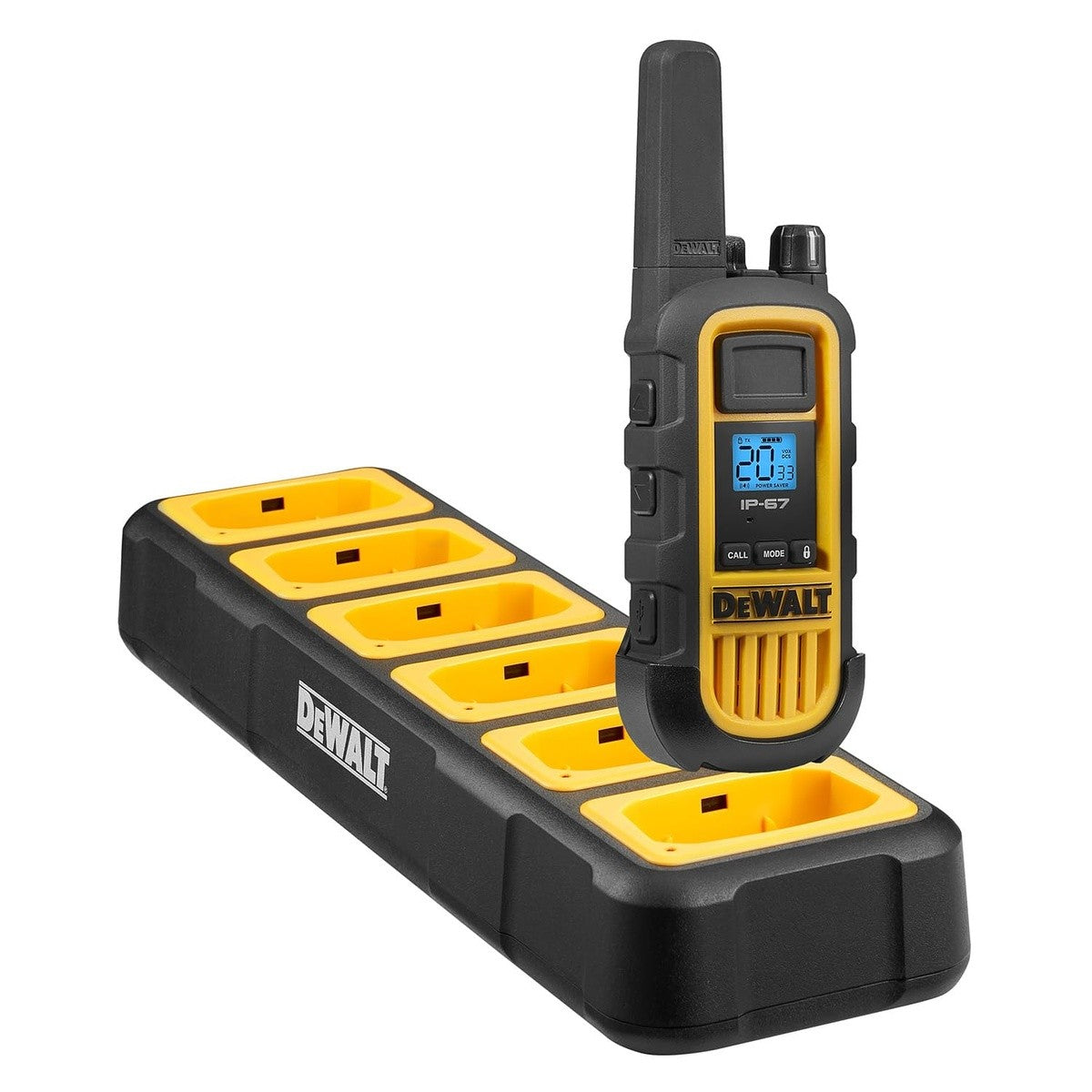 DeWalt DXFRS800-BCH6 2 Watt Heavy Duty Waterproof Shock Resistant Long Range Rechargeable Two-Way Radios with VOX (6 Pack with Gang Charger) - 4