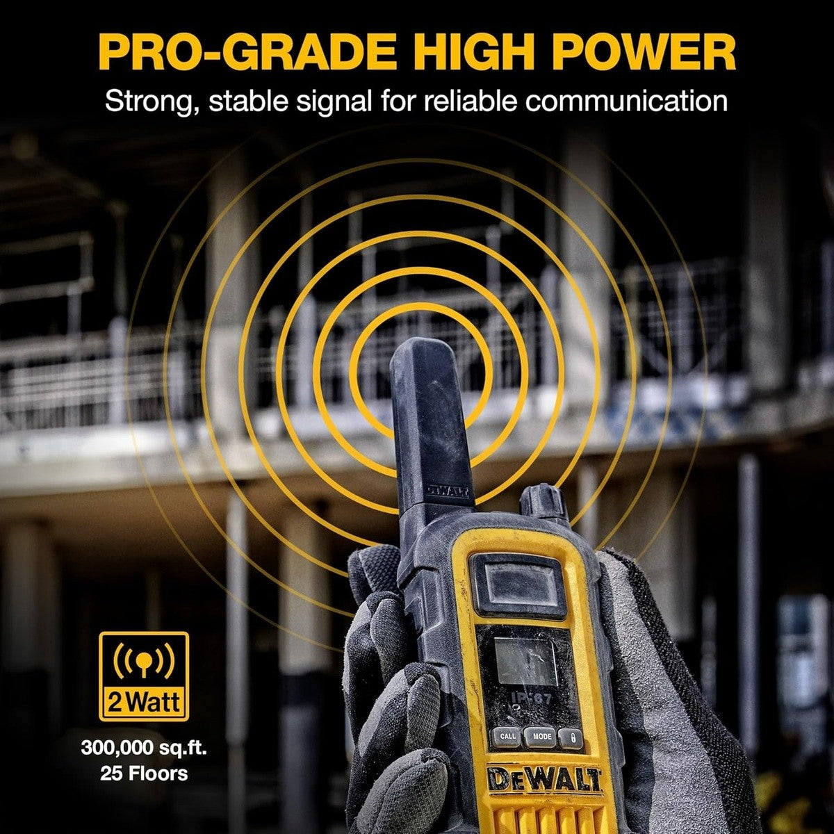 DeWalt DXFRS800-BCH6 2 Watt Heavy Duty Waterproof Shock Resistant Long Range Rechargeable Two-Way Radios with VOX (6 Pack with Gang Charger) - 14