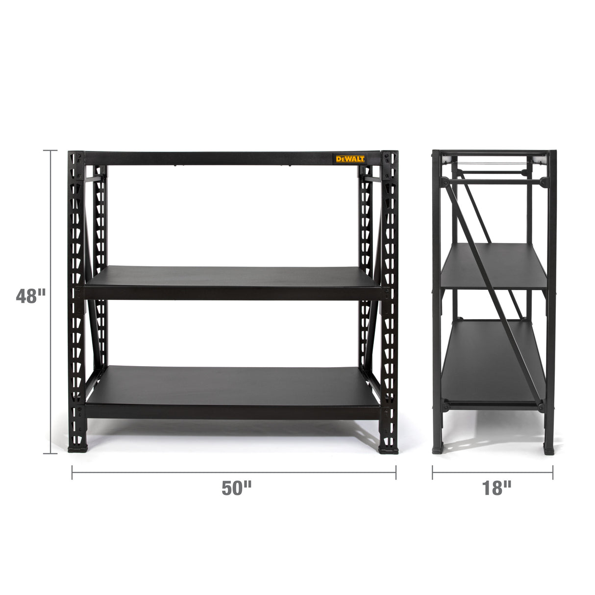 DeWalt 41658 DXST4500BLK 4-Foot Tall, Black Frame 3 Shelf Industrial Storage Rack - 7