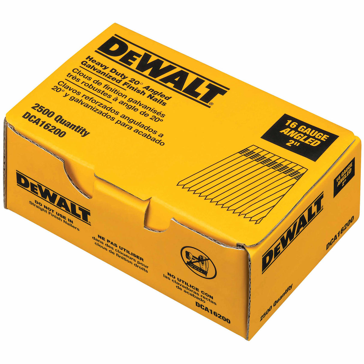 DeWalt DCA16200 2" Heavy Duty 20-Degree Angled Galvanized Finish Nails - 2