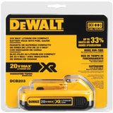 DeWalt DCB203 20V MAX Compact XR Lithium Ion Battery Pack - 3