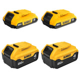 DeWalt DCB324-4 20V MAX Lithium-Ion Battery 4-Pack, (2) x 4.0 Ah + (2) 2.0 Ah