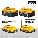 DeWalt DCB324-4 20V MAX Lithium-Ion Battery 4-Pack, (2) x 4.0 Ah + (2) 2.0 Ah - 2