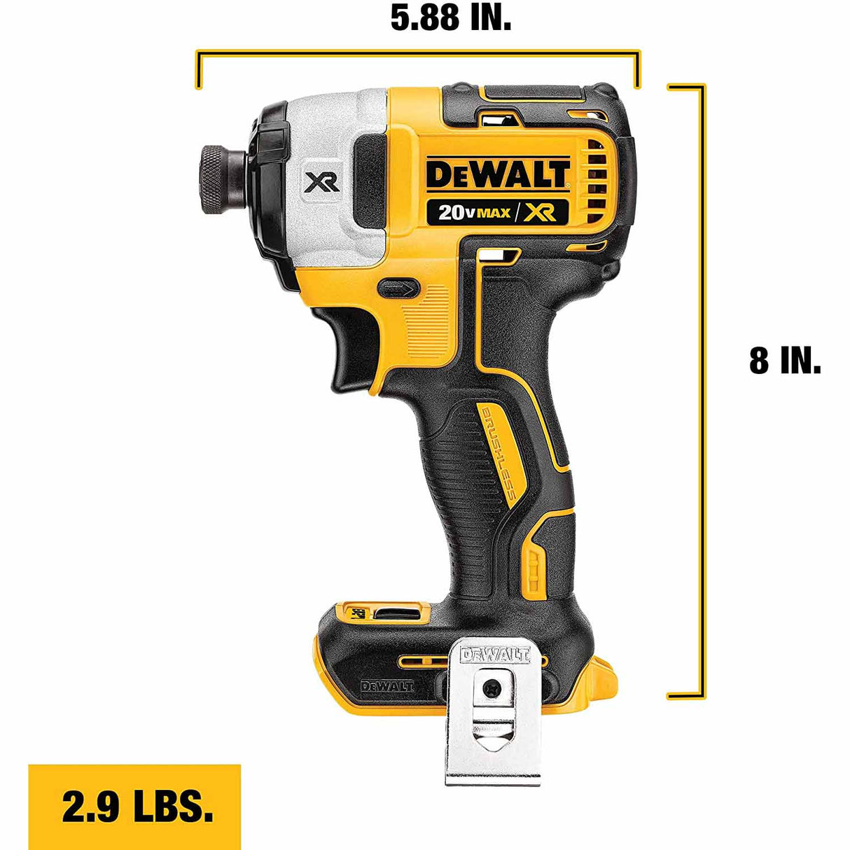 DeWalt DCF887B 20V MAX XR Brushless 1/4" 3-Speed Impact Driver Bare Tool - 5