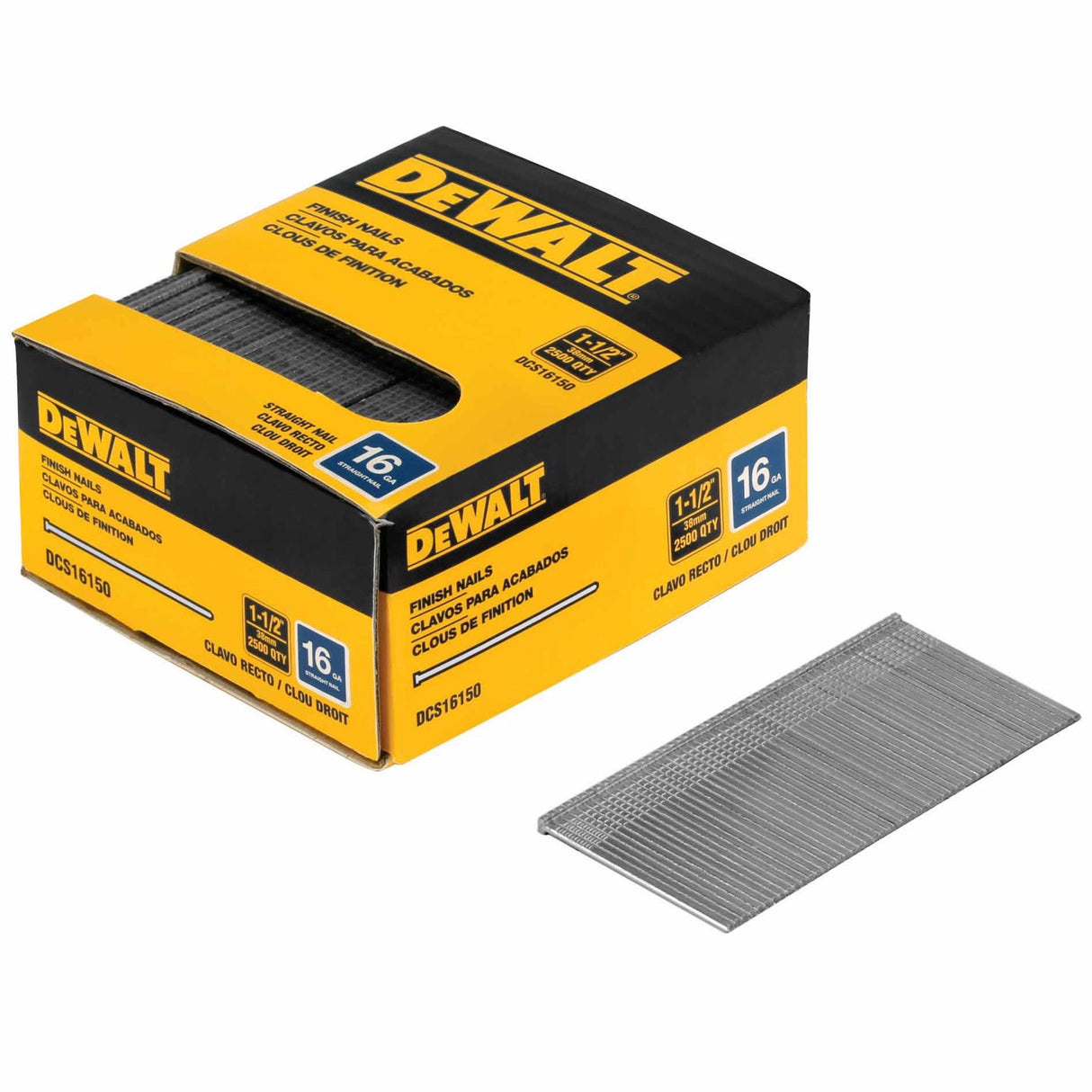 DeWalt DCS16150 1-1/2" 16 Gauge Heavy-Duty Straight Finish Nails