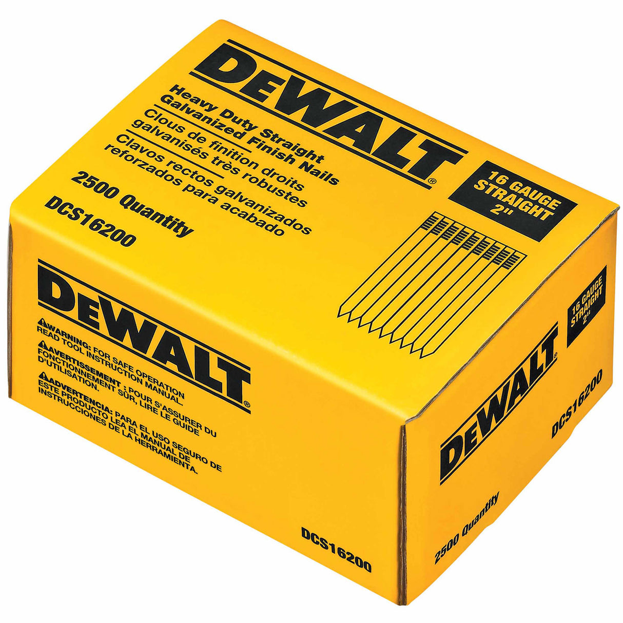 DeWalt DCS16200 2" 16 Gauge Heavy-Duty Straight Finish Nails - 3