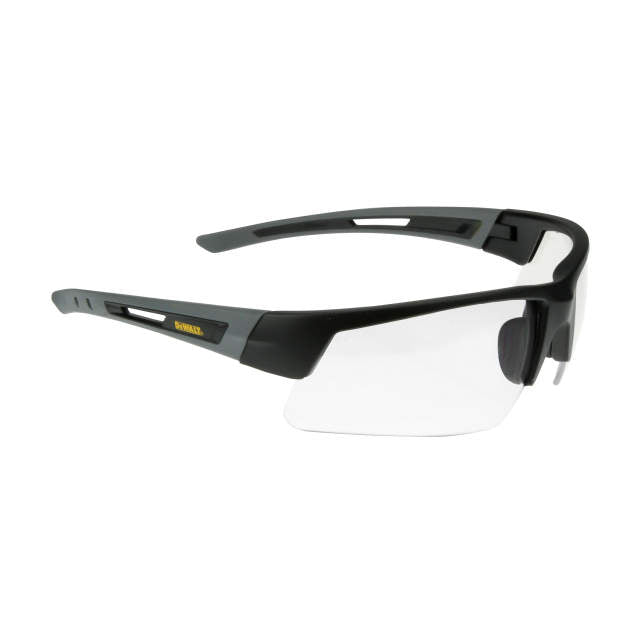 Dewalt DPG100-1D Crosscut Safety Glasses, Black Frame, Clear Lens