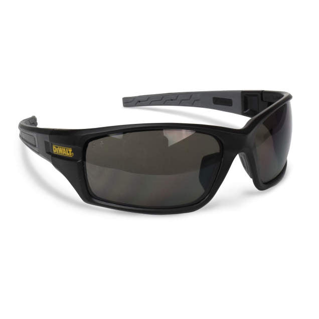 Dewalt DPG101-2D Auger Safety Glasses, Black Frame, Smoke Lens