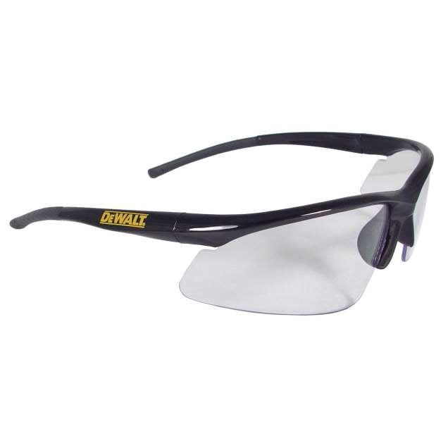 Dewalt DPG51-1D Radius Safety Glasses, Black Frame, Clear Lens