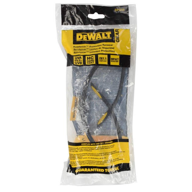 Dewalt DPG58-11D Reinforcer Safety Glasses, Black Frame, Clear Anti-Fog Lens - 7