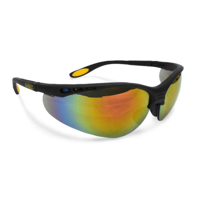 Dewalt DPG58-6D Reinforcer Safety Glasses, Black Frame, Fire Mirror Lens - 2