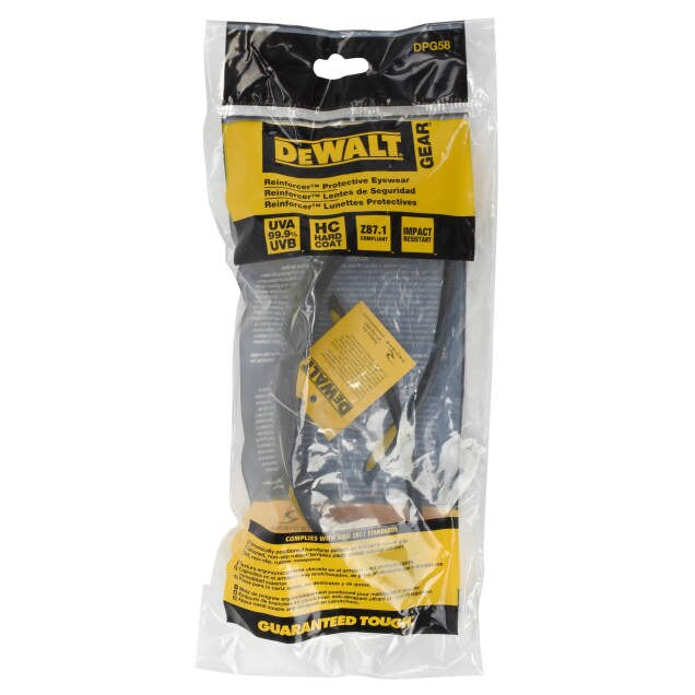 Dewalt DPG58-6D Reinforcer Safety Glasses, Black Frame, Fire Mirror Lens - 7
