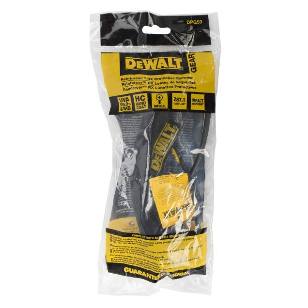 Dewalt DPG59-130D Reinforcer RX Glasses, Black Frame, Clear Lens, 3.0 Diopter - 9