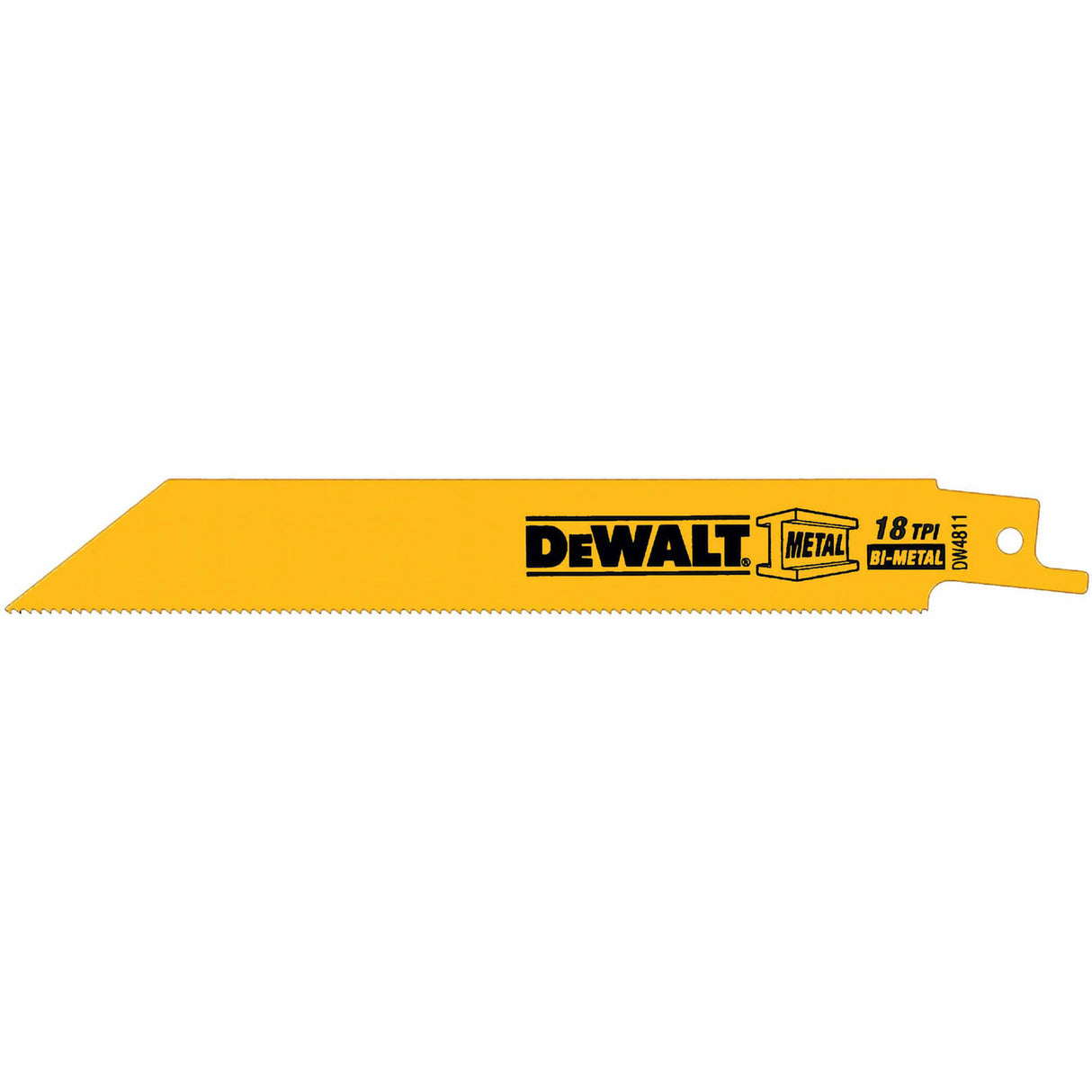 DeWalt DW4811 6" 18 TPI Straight Back Bi-Metal Reciprocating Saw Blade, Metal Cutting(5 Pack) - 2