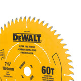 DeWalt DW7116PT 7-1/4" 60T Precision Trim Miter Saw Blade with 5/8" Arbor - 3
