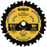 DeWalt DWA161218 6-1/2" 18T Small Diameter Circular Saw Blade Blister