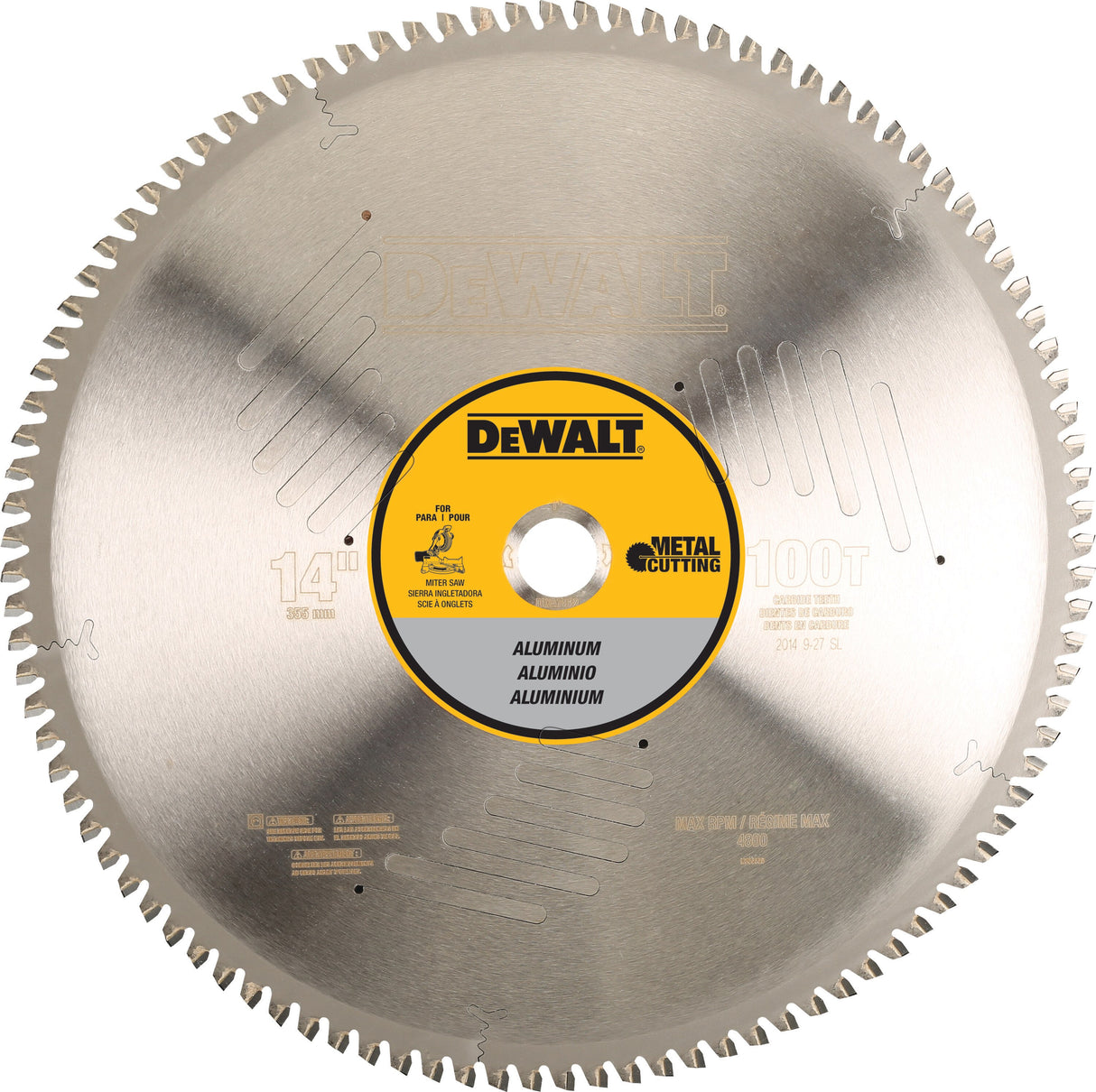 DeWalt DWA7889 14 in. 100T Aluminum Cutting Circular Saw Blade, 1 in. Arbor (1 Each)