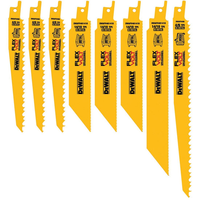 DeWalt DWAFV48SET 8 Piece Wood and Metal Reciprocating Saw Blade Set