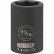 Dewalt DWMT74655OSP Mechanics 6 Point 1/2" Drive Impact Socket 11/16"