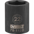 Dewalt DWMT75112OSP Mechanics 6 Point 1/2" Drive Impact Socket 22 MM