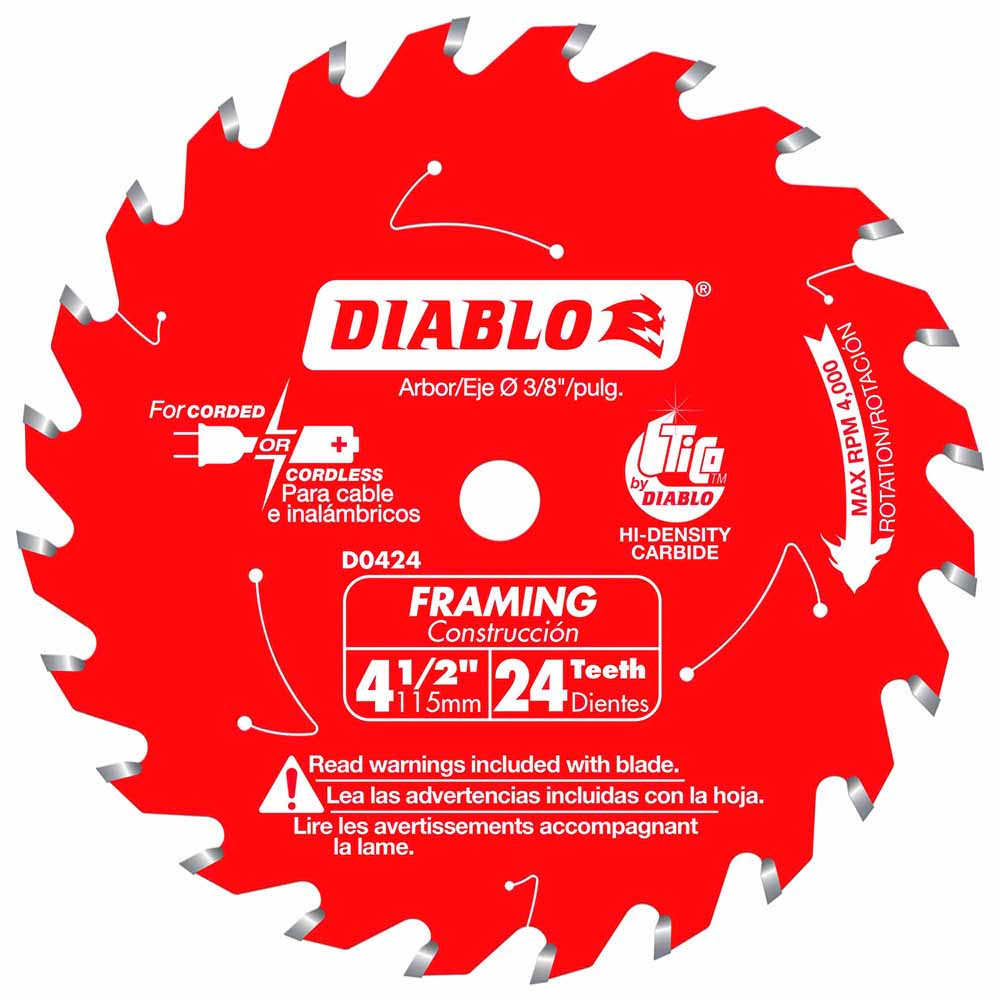 Diablo D0424X 4-1/2" x 24 Tooth Framing Trim Saw Blade