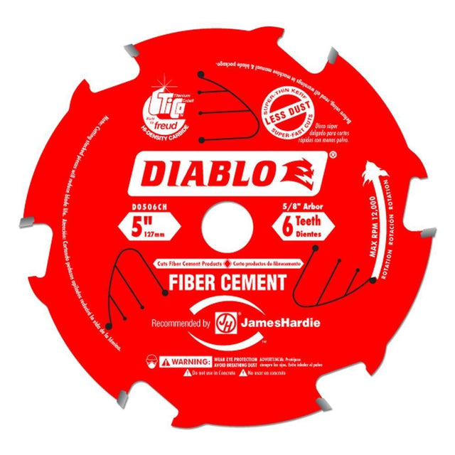 Diablo D0506CH 5" 6T Fiber Cement Thin Kerf Circular Saw Blade