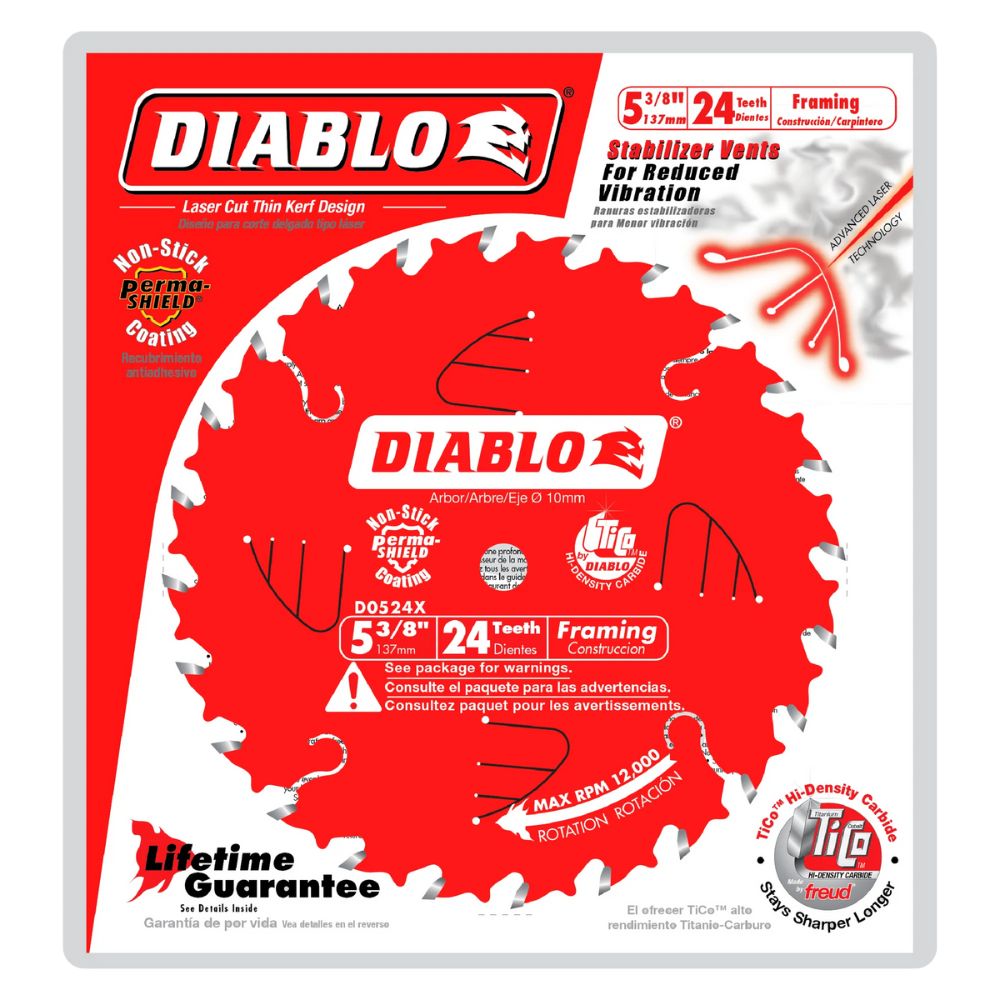 Diablo D0524X 5-3/8" x 24 Cordless Saw Blade (10mm arbor) - 2