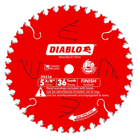 Diablo D0536X 5-3/8" x 36 Cordless Saw Blade (10mm arbor)