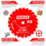 Diablo D0624A 6-1/2" x 24 6-1/2" x 24T x 5/8" Framing Saw Blade (1 blade) - 2