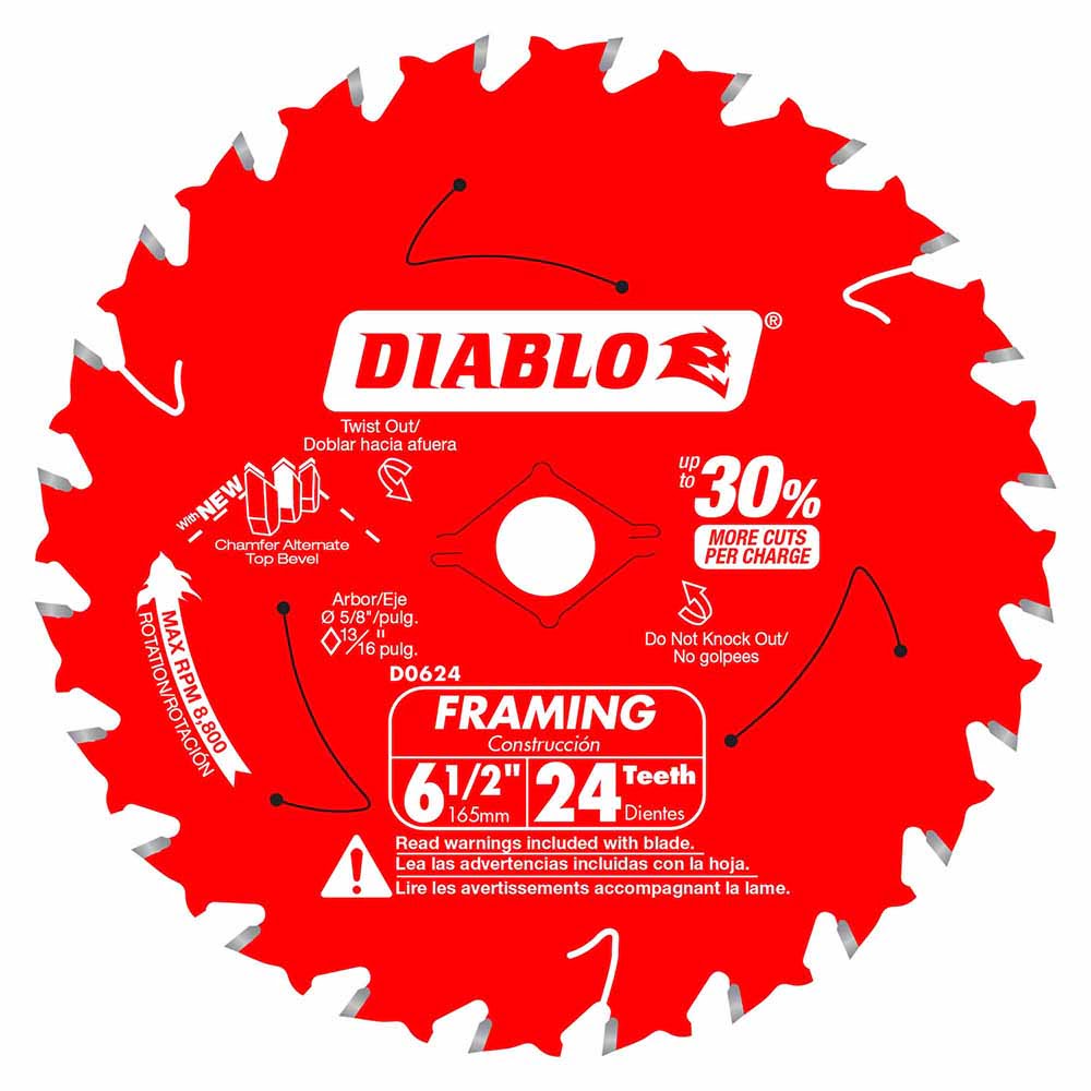 Diablo D0624X3 6-1/2" x 24-Tooth Framing Saw Blade Pro Bulk Pack (3-Pack)