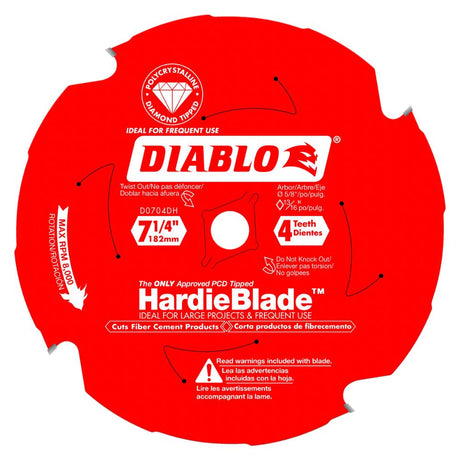 Diablo D0704DH 7-1/4" x 4T x 5/8 PCD Tipped Hardie Fiber Cement Saw Blade