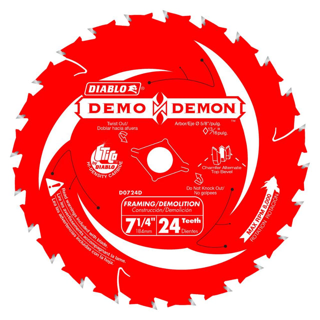 Diablo D0724DA 7-1/4" Demo Demon Circular Saw Blade