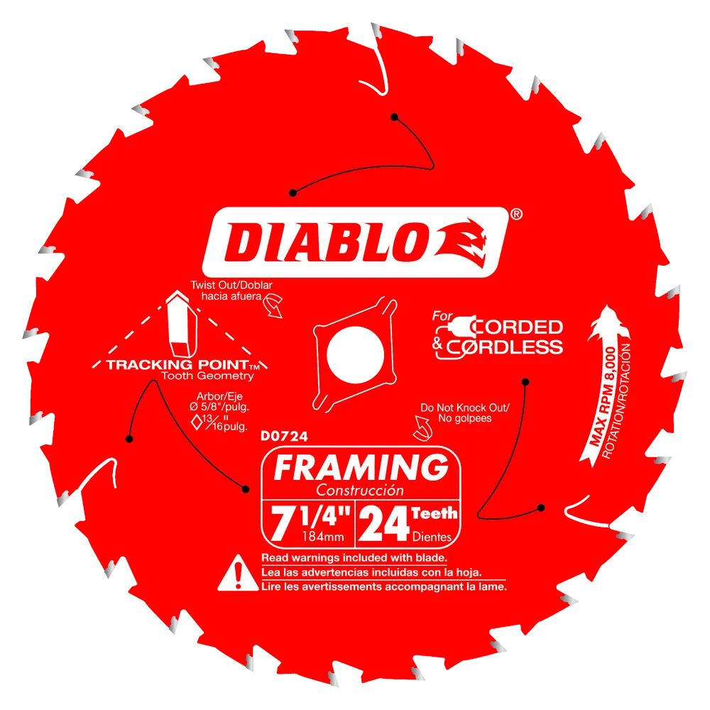 Diablo D0724W 7-1/4" x 24 Diamond-Out Saw Blade