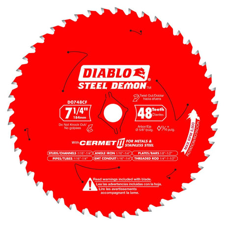 Diablo D0748CFA 7-1/4" x 48 Tooth Cermet Metal & Stainless Steel Blade