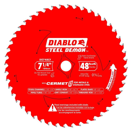 Diablo D0748CFA 7-1/4" x 48 Tooth Cermet Metal & Stainless Steel Blade