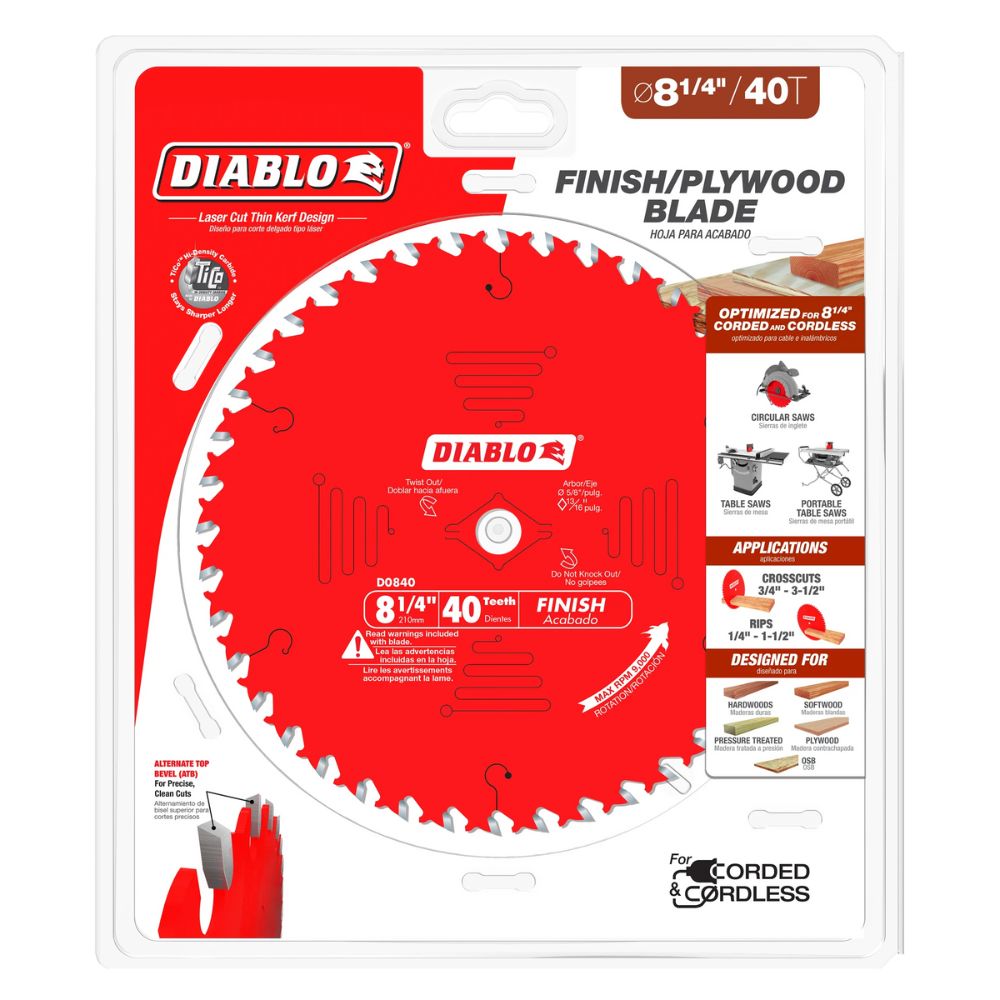 Diablo D0840X 8-1/4" x 40 Finish Saw Blade - 2