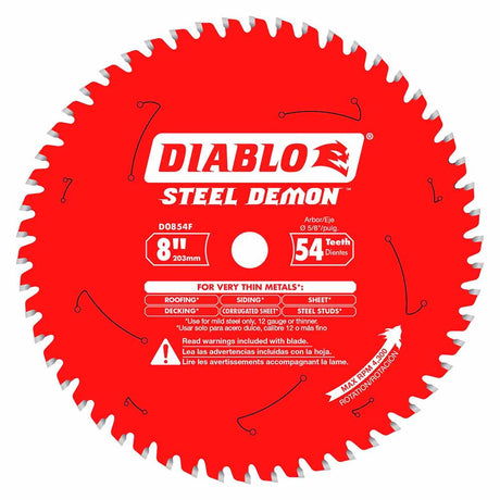 Diablo D0854F 8" x 54 Tooth Steel Demon Carbide-Tipped Saw Blade for Metal