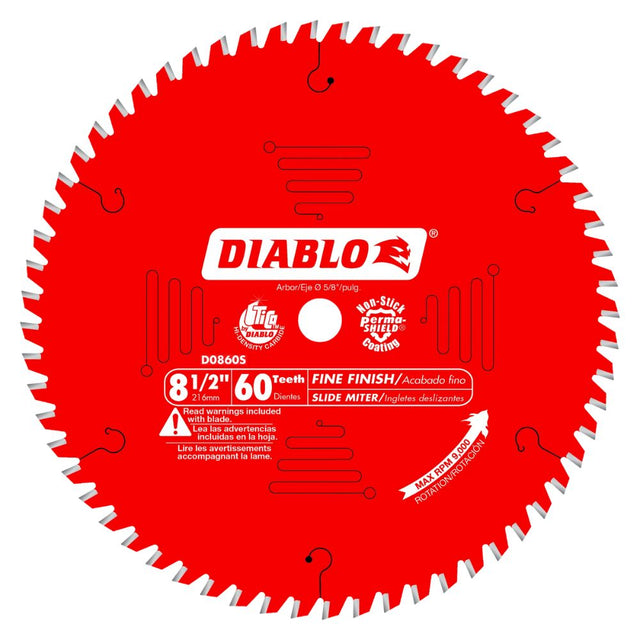 Diablo D0860S 8-1/2" x 60 x 5/8 Slide Miter Saw Blade