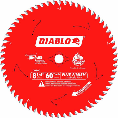 Diablo D0860X 8-1/4" 60-Tooth Fine Finish Saw Blade