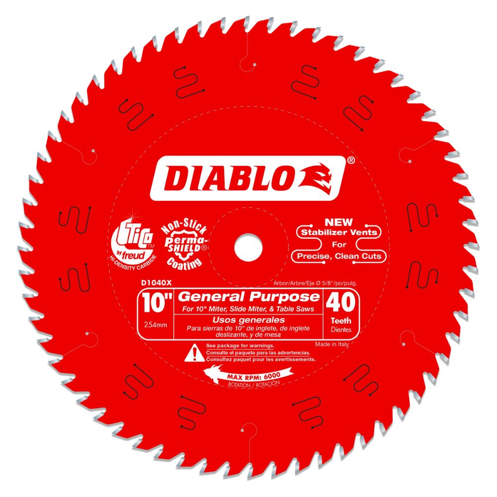 Diablo D1040X 10" x 40 General Purpose Saw Blade