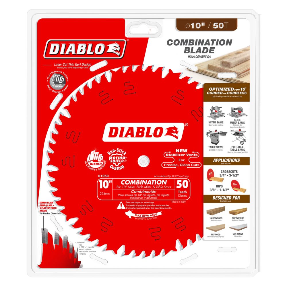 Diablo D1050X 10" x 50 Combination Saw Blade - 2