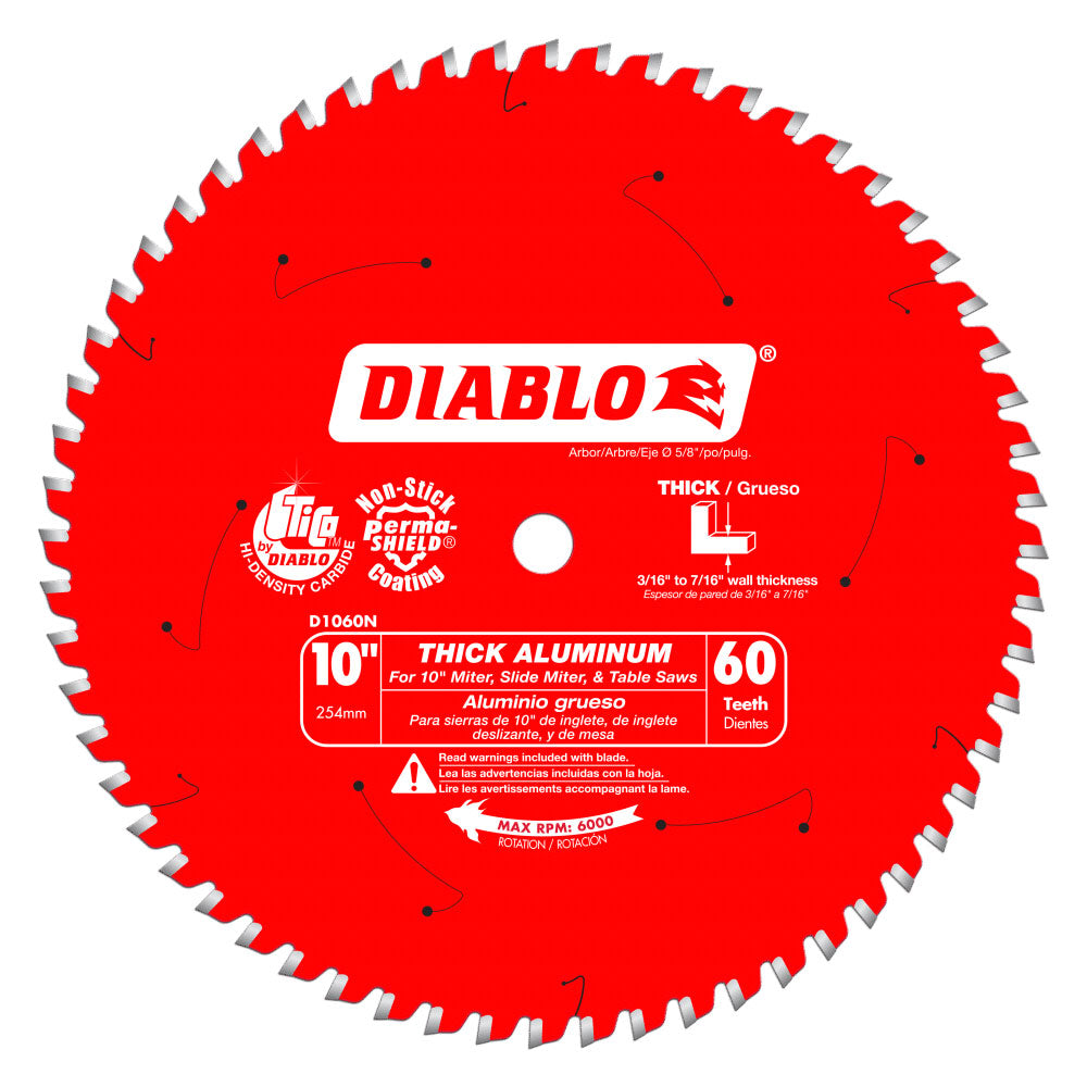 Diablo D1060N 10" x 60 Tooth Thick Aluminum Cutting Saw Blade