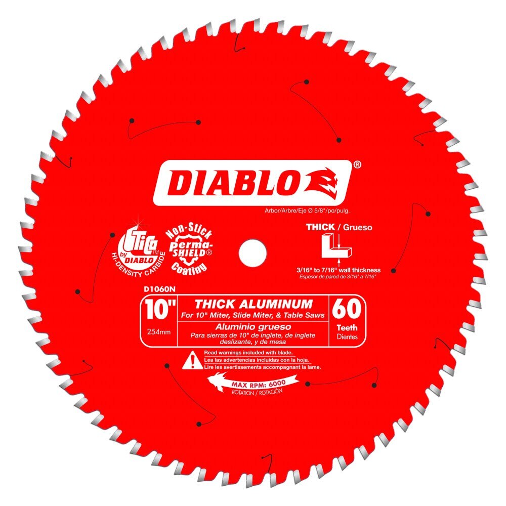 Diablo D1060N 10" x 60 Tooth Thick Aluminum Cutting Saw Blade