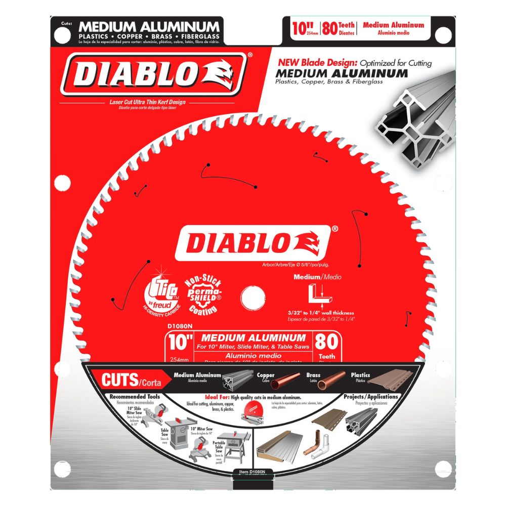 Diablo D1080N 10" 80T TCG Non-Ferrous Metal Miter Cutting Saw Blade - 2