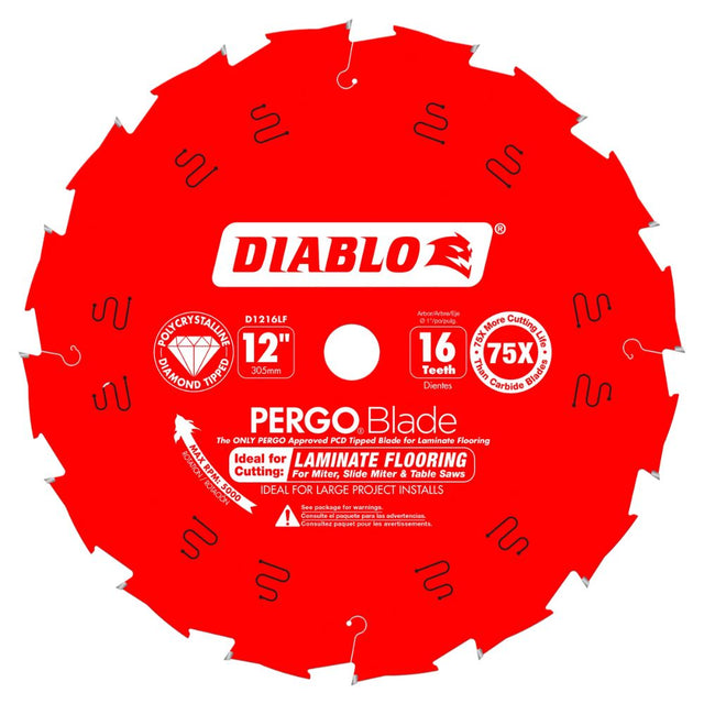 Diablo D1216LF 12" x 16T (PCD) Laminate Flooring Pergo Blade