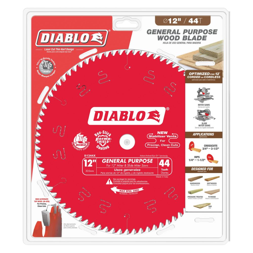 Diablo D1244X 12" x 44 Combination Saw Blade - 2