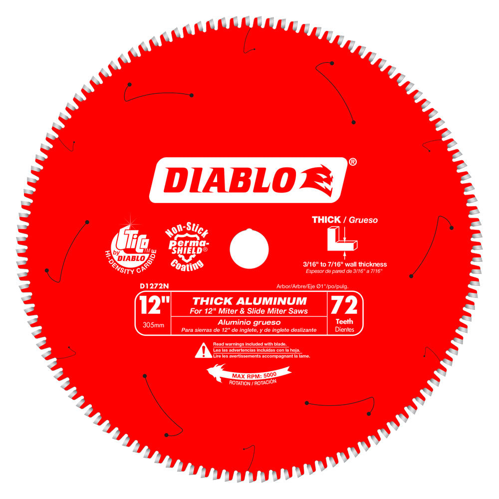 Diablo D1272N 12" x 72 Tooth Thick Aluminum Cutting Saw Blade