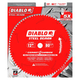 Diablo D1280CF 12" x 80TCG Steel Demon Thin Metal Cutting Blade 1" Arbor - 2