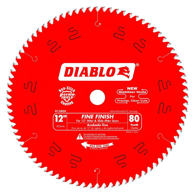Diablo D1280X 12" x 80 Fine Finish Saw Blade